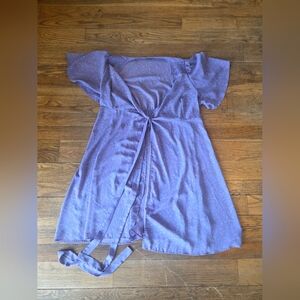 BloomChic Purple Floral Tie-Front Casual Dress